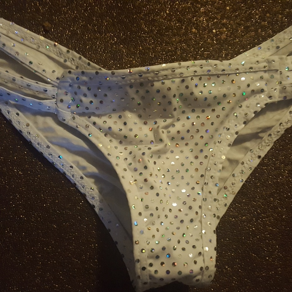 Kids club sparkly swim bottoms size m runs S